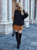 Phyllis Oversized Sector Sleeve Knit Jumper - Black Ledshopy.com