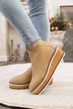 Platform Ankle Boots - Beige Ledshopy.com