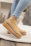 Platform Ankle Boots - Beige Ledshopy.com