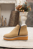 Platform Ankle Boots - Beige Ledshopy.com