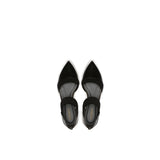 Pointed Leather Ankle-Strap Flat - Black Ledshopy.com