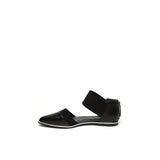 Pointed Leather Ankle-Strap Flat - Black Ledshopy.com