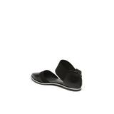 Pointed Leather Ankle-Strap Flat - Black Ledshopy.com