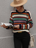 Quellise Knit Top - Purple Stripe Print Ledshopy.com