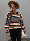 Quellise Knit Top - Purple Stripe Print Ledshopy.com