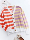 Rachael Contract Stripe Knit Cardigan Ledshopy.com