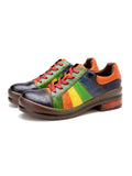 Rainbow Strap Vintage Genuine Leather Sneakers Ledshopy.com