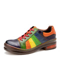 Rainbow Strap Vintage Genuine Leather Sneakers Ledshopy.com