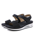 Rhinestone Strap Air Pad Sole Sandal - Black Ledshopy.com