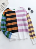 Roberta Stripe Block Color Knit Top Ledshopy.com