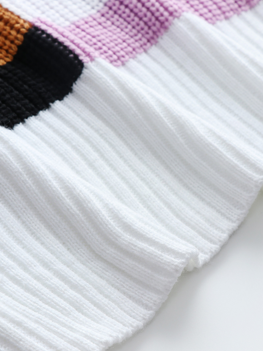 Roberta Stripe Block Color Knit Top Ledshopy.com