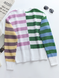 Roberta Stripe Block Color Knit Top Ledshopy.com