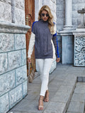 Rosafa Turtleneck Contrast Color Knit Jumper Ledshopy.com
