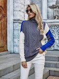 Rosafa Turtleneck Contrast Color Knit Jumper Ledshopy.com