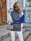 Rosafa Turtleneck Contrast Color Knit Jumper Ledshopy.com