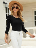 Shrug Puff Shoulder Knit Top - Black Ledshopy.com