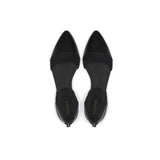 Snake Embossed Pointed Leather Flat - Black Ledshopy.com