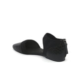 Snake Embossed Pointed Leather Flat - Black Ledshopy.com