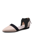 Snake Embossed Pointed Leather Flat - Taupe Ledshopy.com