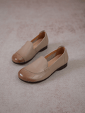 Stitching Header Leather Loafer - Tan Ledshopy.com