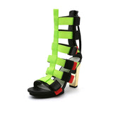 Strappy Gold-Heel Gladiators- High Heel Sandals Ledshopy.com