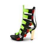 Strappy Gold-Heel Gladiators- High Heel Sandals Ledshopy.com