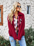 That Feeling Pocketed Fuzzy Jacket - Red Ledshopy.com