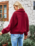 That Feeling Pocketed Fuzzy Jacket - Red Ledshopy.com