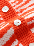 Tiger Year Animal Patterned Knit Cardigan - Orange Ledshopy.com