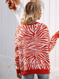 Tiger Year Animal Patterned Knit Cardigan - Orange Ledshopy.com