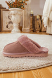 Wool Lined Suede Slipper Dusty Pink Ledshopy.com