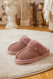 Wool Lined Suede Slipper Dusty Pink Ledshopy.com