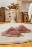 Wool Lined Suede Slipper Dusty Pink Ledshopy.com