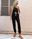 Zaniya Cotton Blend Jumpsuit - Black Ledshopy.com