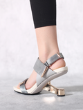 Zayla Silver Elevator Heel Strap Heel Sandal Ledshopy.com