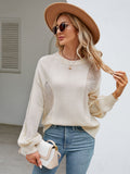 Liberty Meshed Knit Sweater - Beige