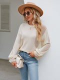 Liberty Meshed Knit Sweater - Beige