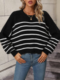 Talilah Stripe Knit Top - Black