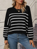 Talilah Stripe Knit Top - Black