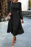 Chana Smocked Midi Dress - Black