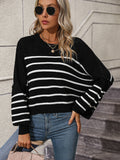 Talilah Stripe Knit Top - Black