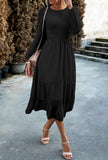 Chana Smocked Midi Dress - Black