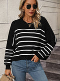 Talilah Stripe Knit Top - Black