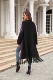 Nemah Fringe Hem Long Cardigan - Black