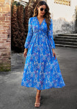 Christabel Floral Printed Maxi Dress - Blue