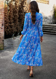 Christabel Floral Printed Maxi Dress - Blue