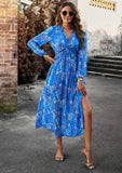 Christabel Floral Printed Maxi Dress - Blue