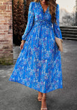 Christabel Floral Printed Maxi Dress - Blue