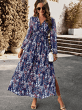 Christabel Floral Printed Maxi Dress - Navy