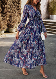 Christabel Floral Printed Maxi Dress - Navy